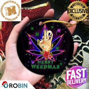 Marijuana Christmas Cannabis Leaf Merry Weedmas 420 Weed Christmas Decorations Ornament