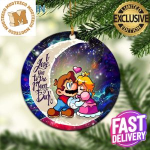 Mario Couple Love You To The Moon And Back Galaxy Custom Name 2023 Couple Gifts Christmas Decorations Ornament