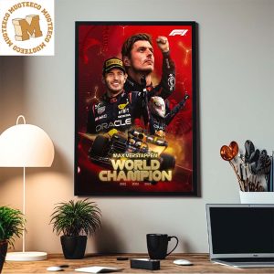 Max Verstappen Three-Time World Champion Official F1 Decorations Poster Canvas