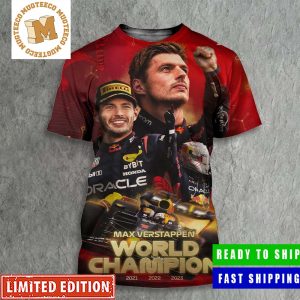 Max Verstappen Three-Time World Champion Official F1 Poster All Over Print Shirt