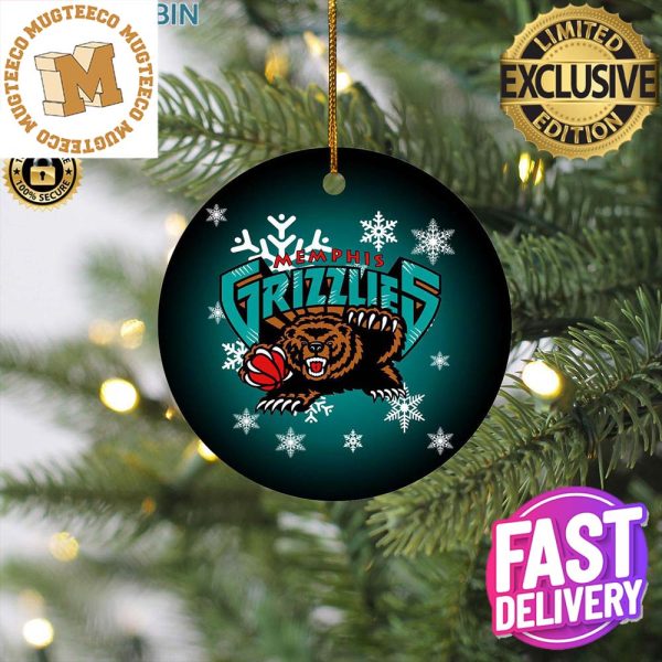 Memphis Grizzlies NBA Custom Name Merry Christmas Decorations Ornament