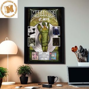 Metallica St. Anger 20 Years Of Anger Platinum Award Plaque Signed Version Custom Name Home Decor Poster Canvas