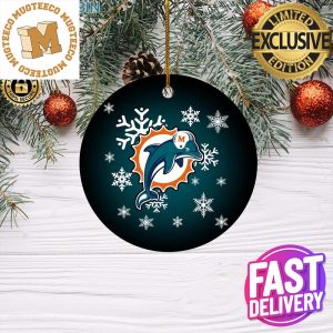 Miami Dolphins NF Personalized Merry Christmas Decorations Ornament