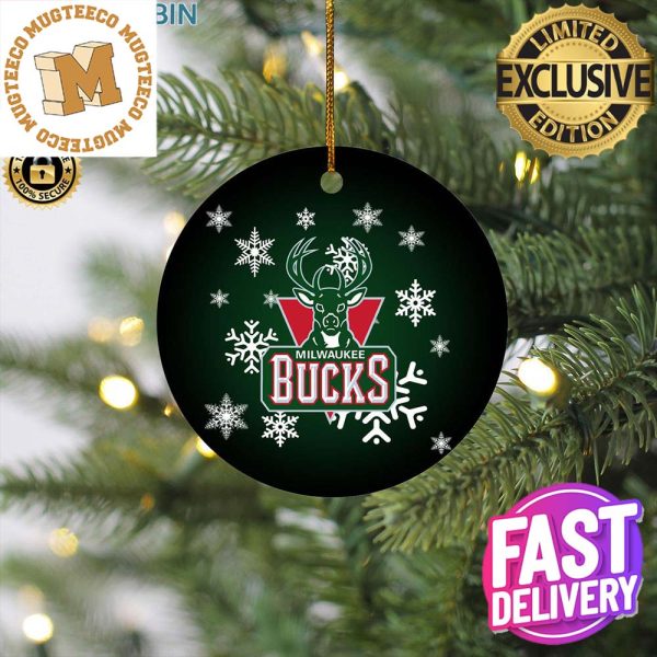 Milwaukee Bucks NBA Custom Name 2023 Holiday Christmas Decorations Ornament