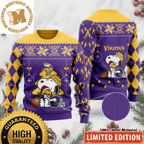 Minnesota Vikings Funny Charlie Brown Peanuts Snoopy Ugly Christmas Sweater