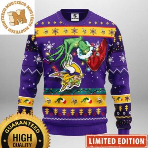 Minnesota Vikings Grinch Hand Stolen NFL 3D Christmas Ugly Sweater