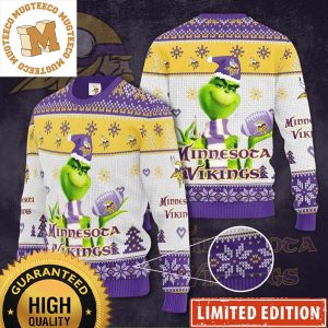 Minnesota Vikings Grinch NFL Football Fan 2023 Holiday Gifts Ugly Christmas Sweater