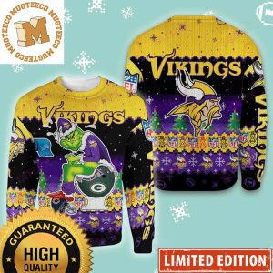 Minnesota Vikings Grinch Toilet NFL Funny 2023 Holiday Gifts For Fan Ugly Christmas Sweater