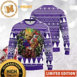 Minnesota Vikings Groot Hug Christmas Light NFL Ugly Christmas Sweater
