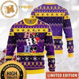 Minnesota Vikings HoHoHo Mickey Mouse Symbol 2023 Holiday Christmas Ugly Sweater