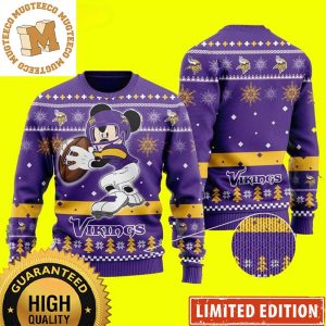 Minnesota Vikings Mickey Mouse NFL Player Disney 2023 Holiday Ugly Christmas Sweater