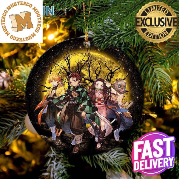 Moon Demon Slayer Background Moonlight 2023 Holiday Gifts Christmas Ornament