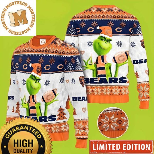NFL Chicago Bears Grinch Funny Xmas Sweaters, Grinch Ugly Sweater
