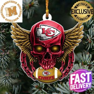 NFL Kansas City Chiefs Xmas Skull 2023 Holiday Gifts Christmas Tree Decorations Ornament