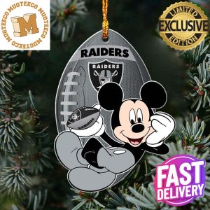 NFL Las Vegas Raiders Xmas Mickey Mouse Custom Name Christmas Tree Decorations Ornament