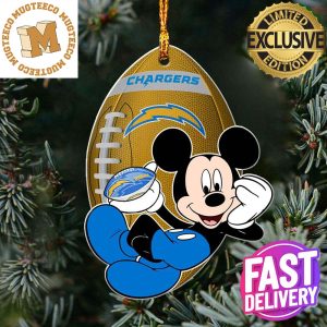 NFL Los Angeles Chargers 2023 Xmas Tree Decorations Mickey Mouse Disney Gift Custom Name Ornament