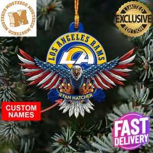 NFL Los Angeles Rams Xmas American US Eagle Custom Name Christmas Tree Decorations Ornament