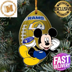 NFL Los Angeles Rams Xmas Mickey Custom Name Christmas Tree Decorations Ornament