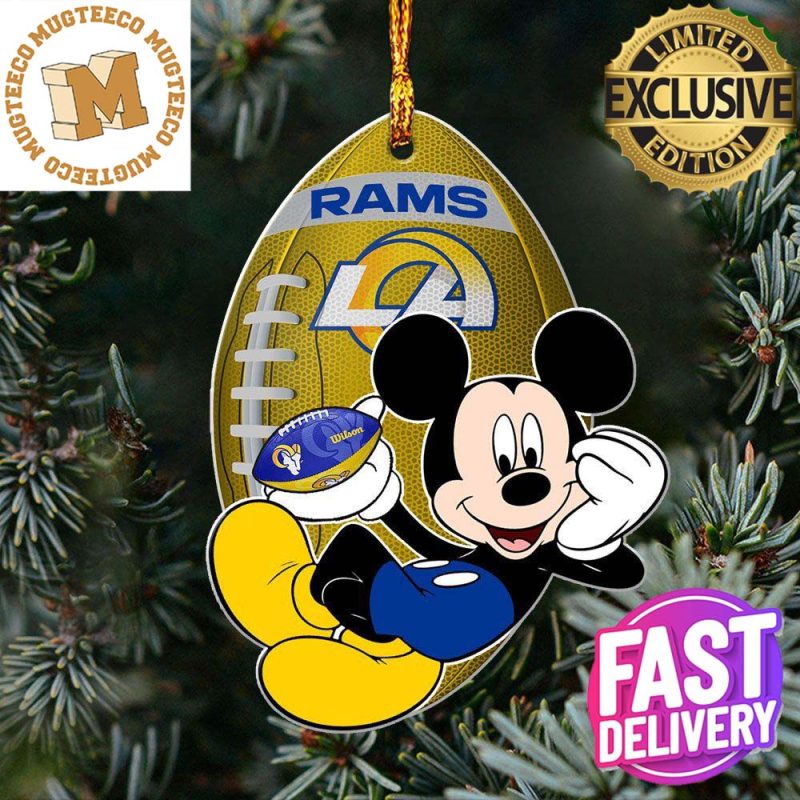 Merry Christmas Los Angeles Rams NFL Santa And Reindeer Ornaments