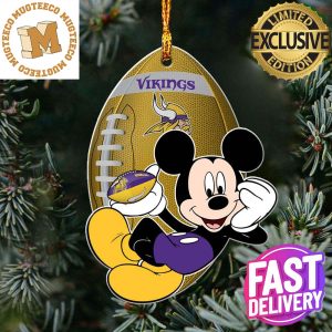 NFL Minnesota Vikings 2023 Xmas Mickey Custom Name Christmas Tree Decorations Ornament