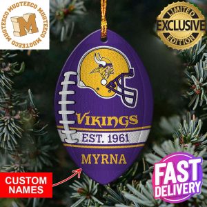 NFL Minnesota Vikings Football Xmas Custom Name Pine Tree Decorations Ornament