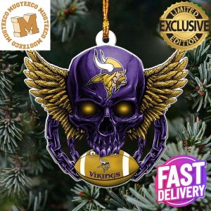 NFL Minnesota Vikings Skull 2023 Holiday Gifts Xmas Tree Decorations Ornament