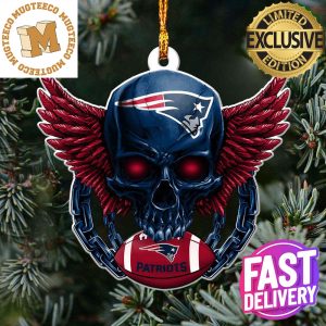 NFL New England Patriots 2023 Holiday Gifts Xmas Tree Decorations Skull Ornament