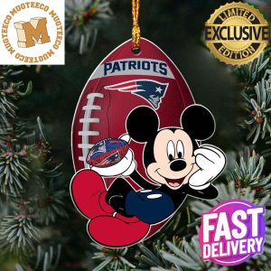 NFL New England Patriots Xmas Mickey Custom Name Christmas Tree Decorations Ornament