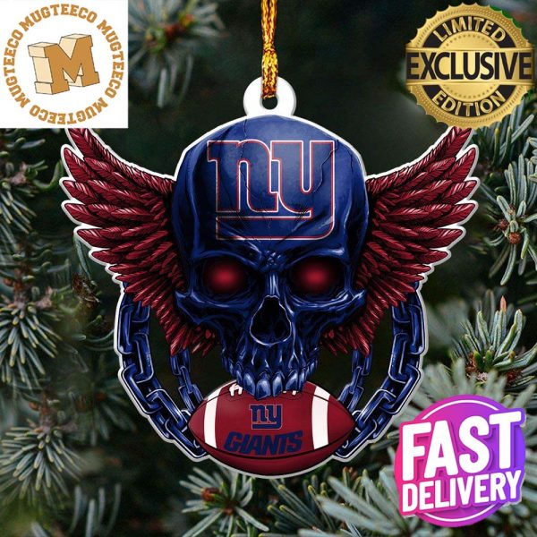 NFL New York Giants 2023 Holiday Gifts Xmas Skull Tree Decorations Ornament