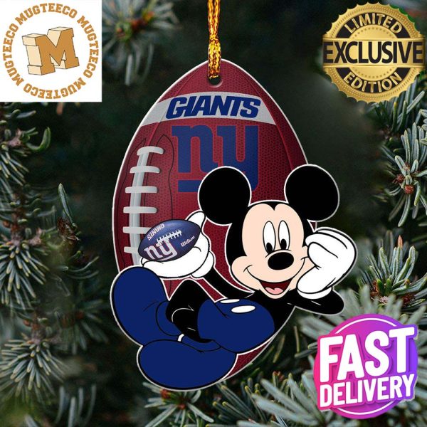 NFL New York Giants Xmas Mickey Mouse Custom Name Christmas Tree Decorations Ornament