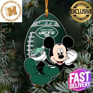 NFL New York Jets Xmas Mickey Mouse Custom Name Christmas Gift For Fans Christmas Ornament