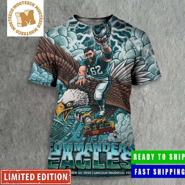 NFL Philadelphia Eagles Vs The Commanders Sunday October 1st 2023 Poster All Over Print Shirt