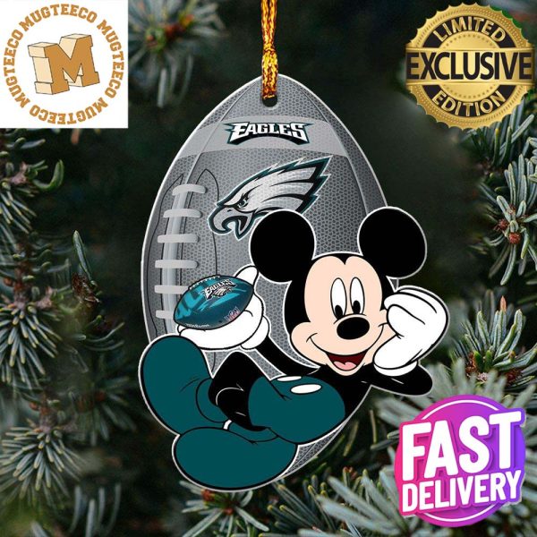 NFL Philadelphia Eagles Xmas Mickey Mouse Custom Name Christmas Gift For Fans Christmas Ornament