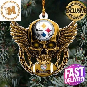 NFL Pittsburgh Steelers 2023 Holiday Gifts Xmas Skull Tree Decorations Ornament