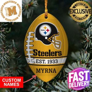 NFL Pittsburgh Steelers Football Xmas Custom Name Ornament Christmas Gift Home Decor