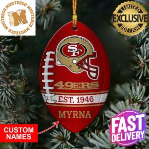NFL San Francisco 49ers Football Xmas Custom Name Ornament Christmas Tree Decorations