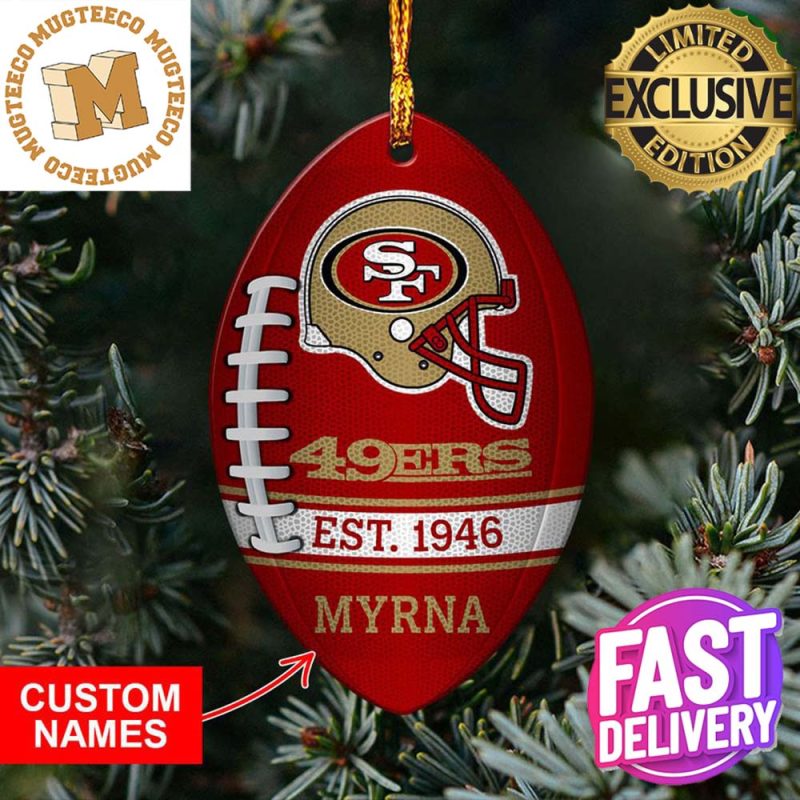 San Francisco 49ers NFL Personalized Christmas Wood Ornament - Teeholly