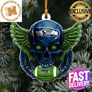 NFL Seattle Seahawks 2023 Holiday Gifts Xmas Skull Christmas Gift For Pine Tree Decorations Ornament