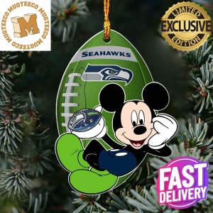 NFL Seattle Seahawks Xmas Mickey Mouse Custom Name Christmas Tree Decorations Ornament