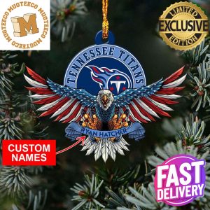 NFL Tennessee Titans Xmas American US Eagle Custom Name Ornament