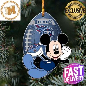 NFL Tennessee Titans Xmas Gift Mickey Mouse Custom Name For Christmas Tree Decorations Ornament