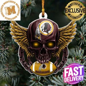 NFL Washington Redskins 2023 Holiday Gifts Xmas Skull Christmas Decorations Ornament