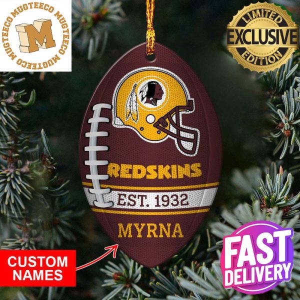 NFL Washington Redskins Football Xmas Custom Name Ornament For Fans