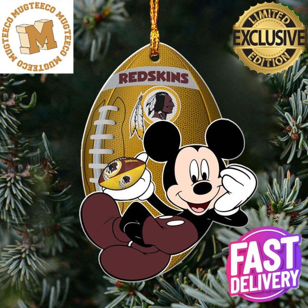 NFL Washington Redskins Xmas Mickey Mouse Custom Name Christmas Decorations Ornament