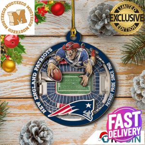 New England Patriots Football Mascot NFL Custom Name 2023 Holiday Gifts Christmas Decorations Ornament