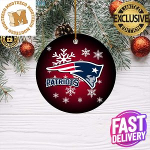 New England Patriots NFL Custom Name 2023 Holiday Gifts Christmas Decorations Ornament