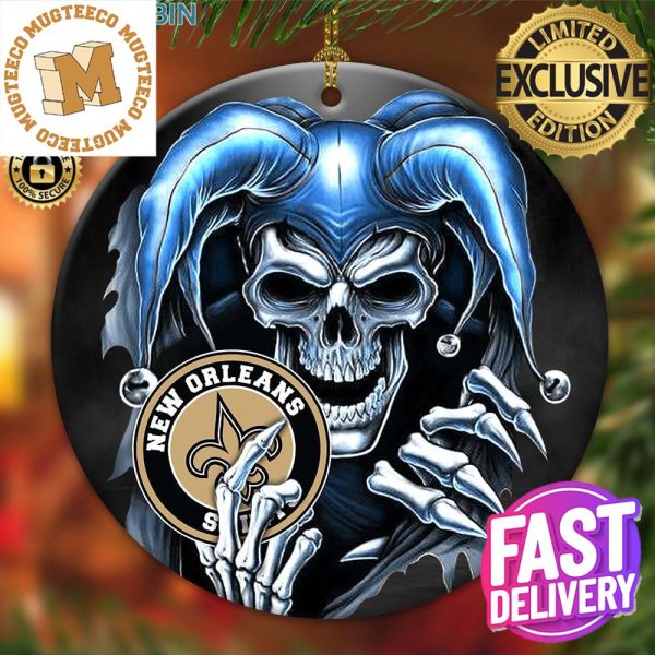 New Orleans Saints NFL Skull Joker Personalized 2023 Xmas Gifts Christmas Decorations Ornament