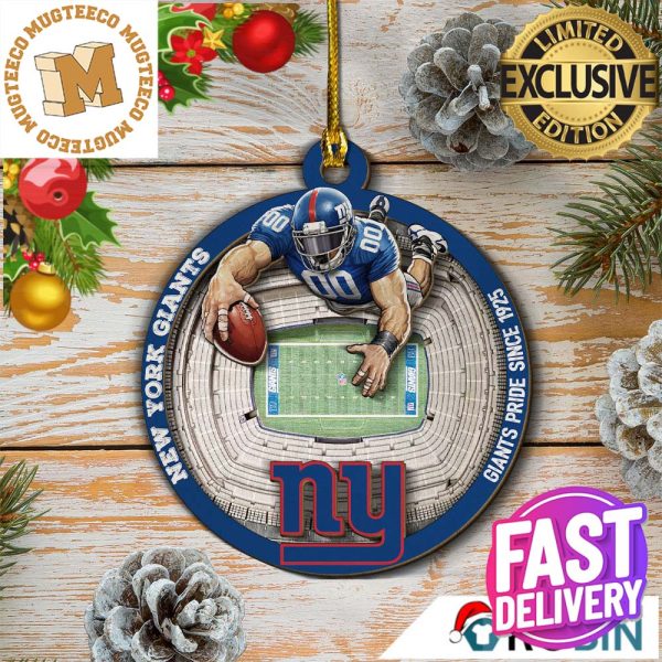 New York Giants Football Mascot NFL Custom Name 2023 Holiday Gifts Christmas Decorations Ornament