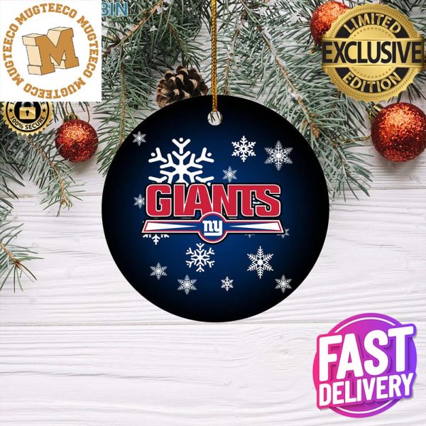 New York Giants NFL Custom Name 2023 Holiday Gifts Christmas Decorations Ornament