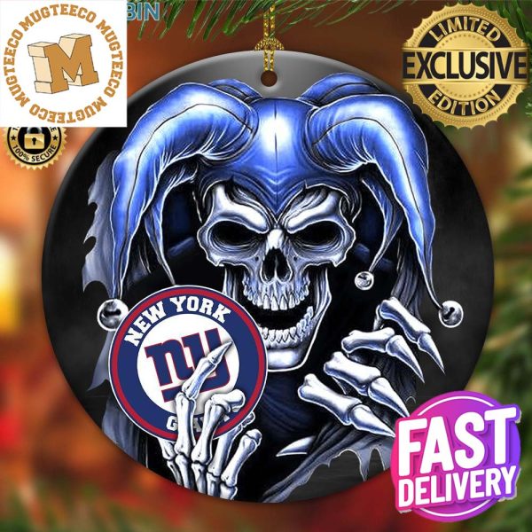 New York Giants NFL Skull Joker 2023 Xmas Gifts Personalized Christmas Decorations Ornament